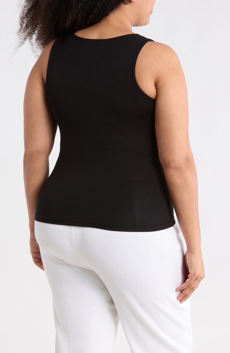 Renee C Fitted Tank Top, Alternate, color, Black