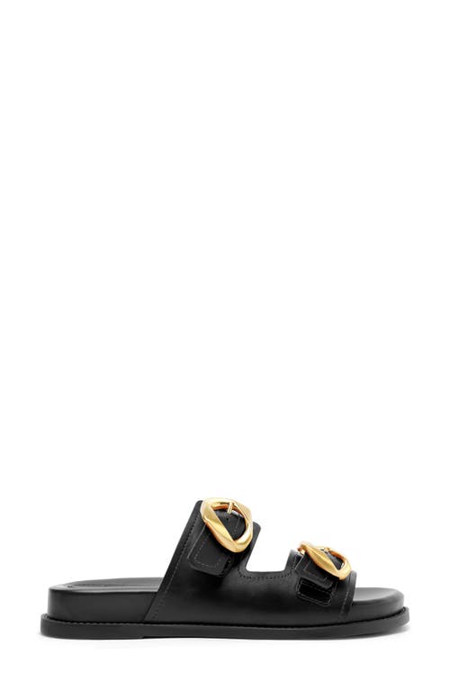 Schutz Olga Buckle Sporty Slide Sandal In Black