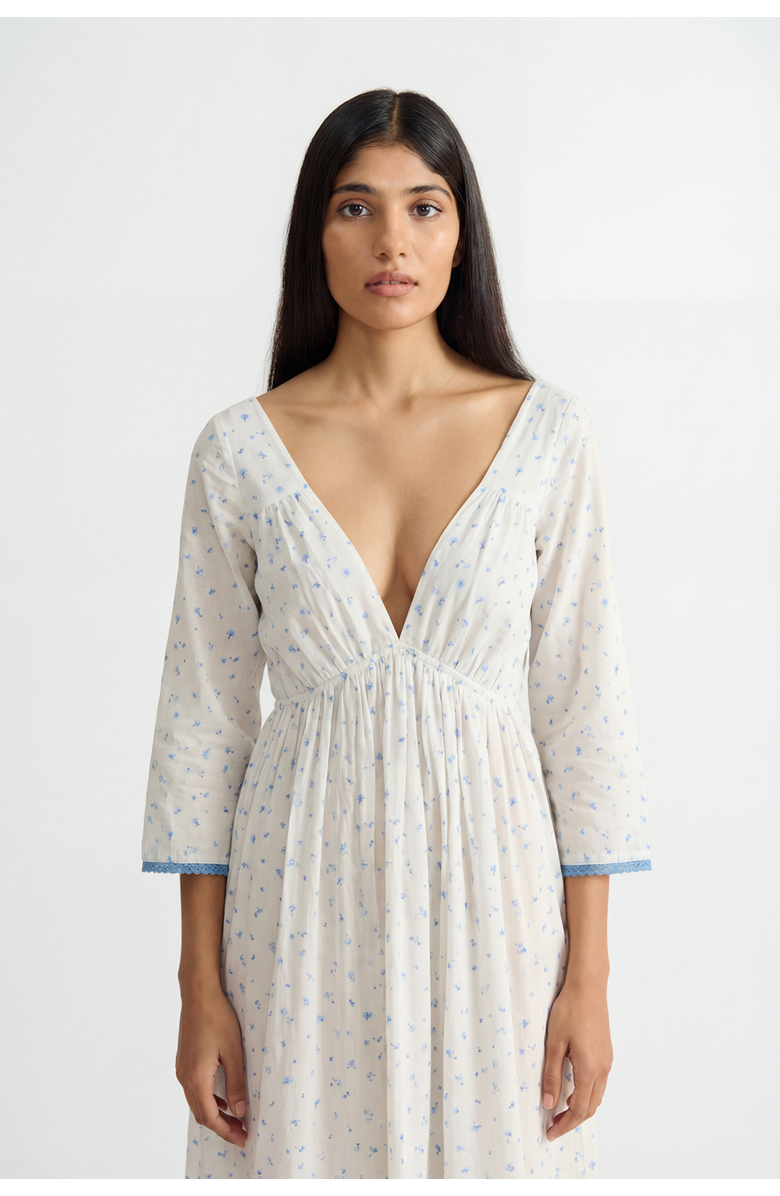 If Only If Florence Nightdress, Alternate, color, Blue Cornflower