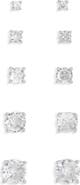NORDSTROM RACK Assorted 5-Pack Cubic Zirconia Round Stud Earrings
