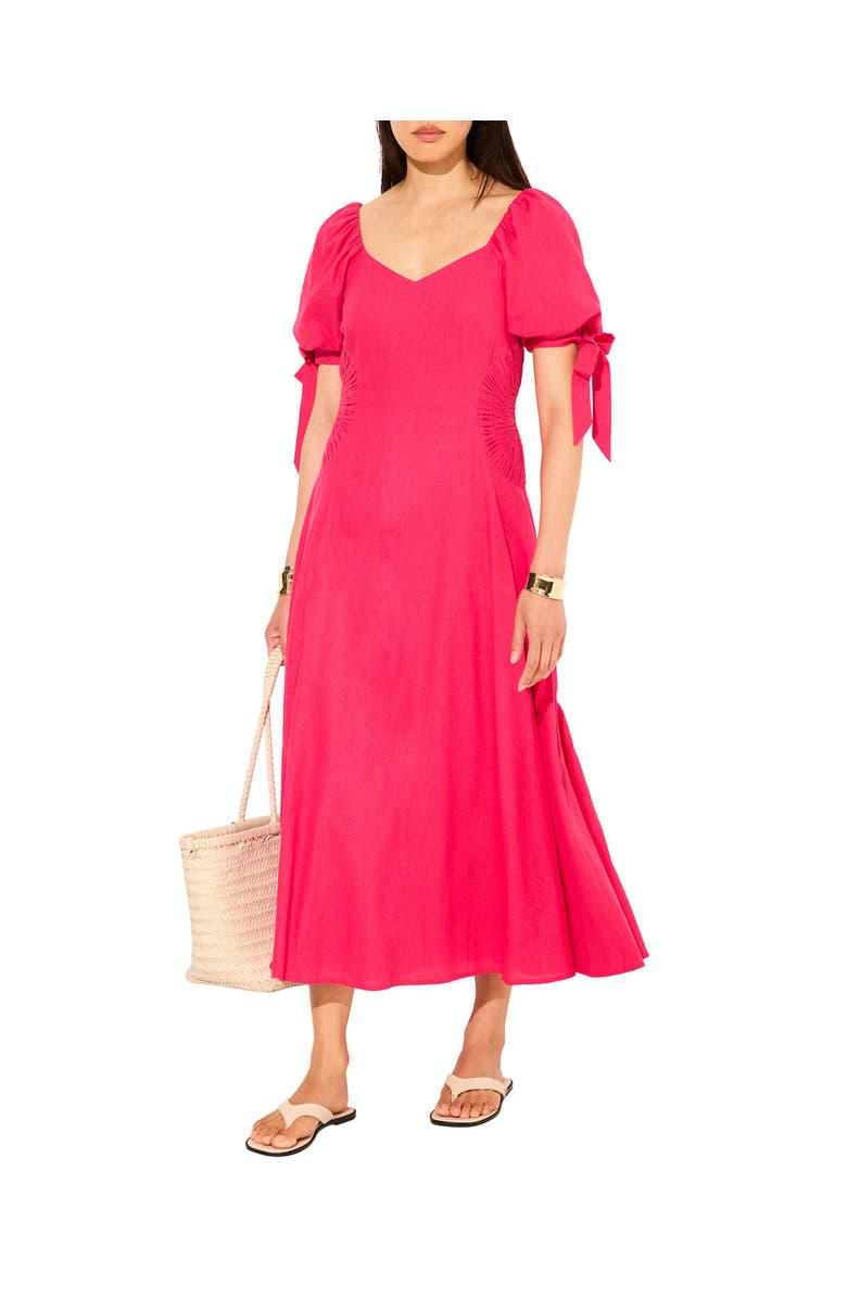 MINT VELVET Linen Blend Tie Detail Maxi Dress, Alternate, color, Pink
