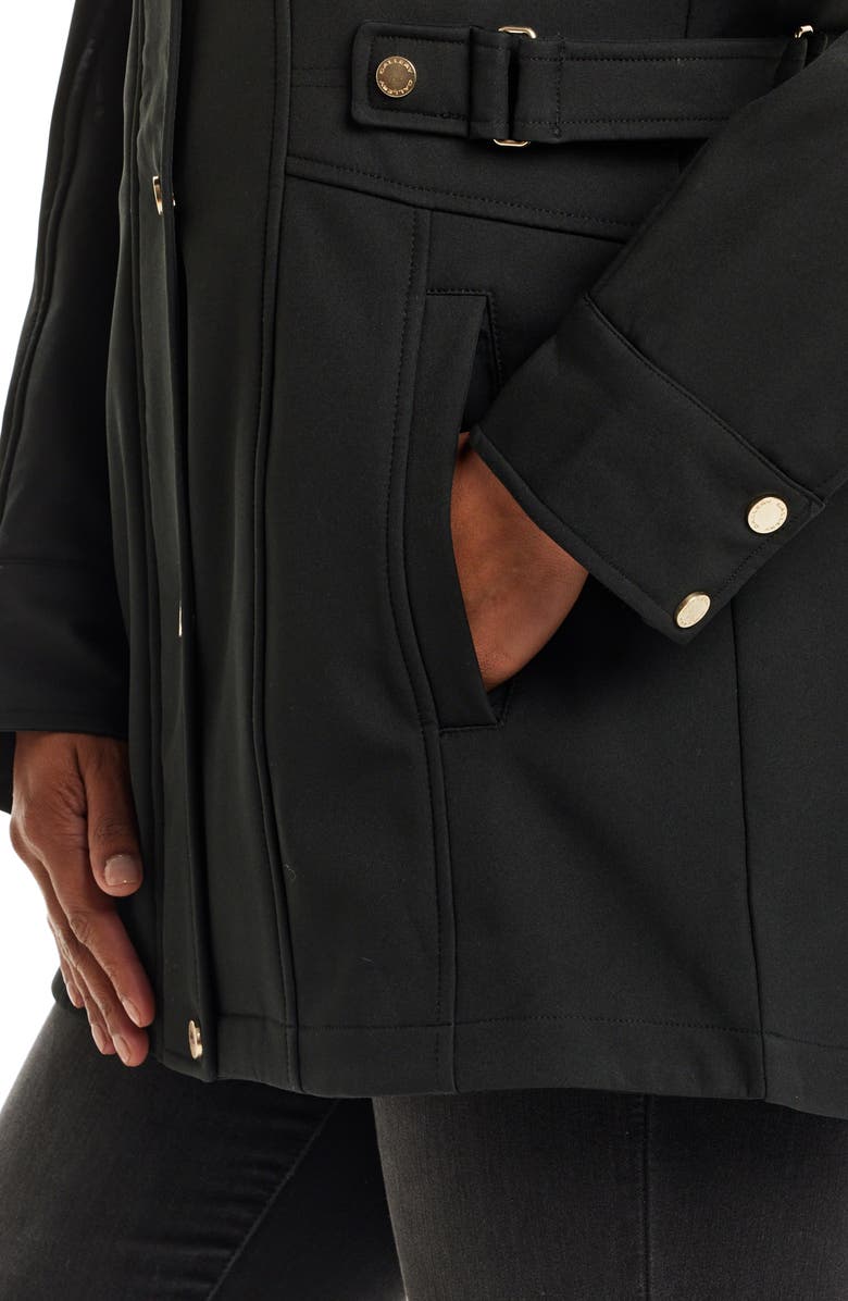 Gallery Softshell Water Resistant Hooded Jacket, Alternate, color, Black