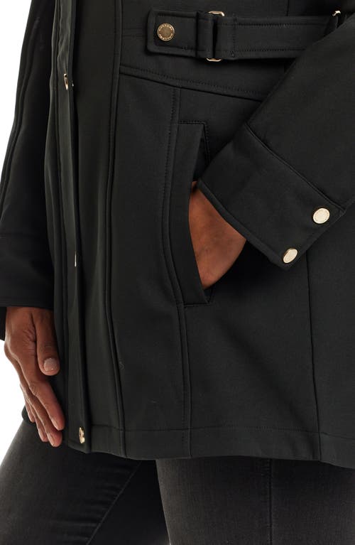 Gallery Softshell Water Resistant Hooded Jacket In Black