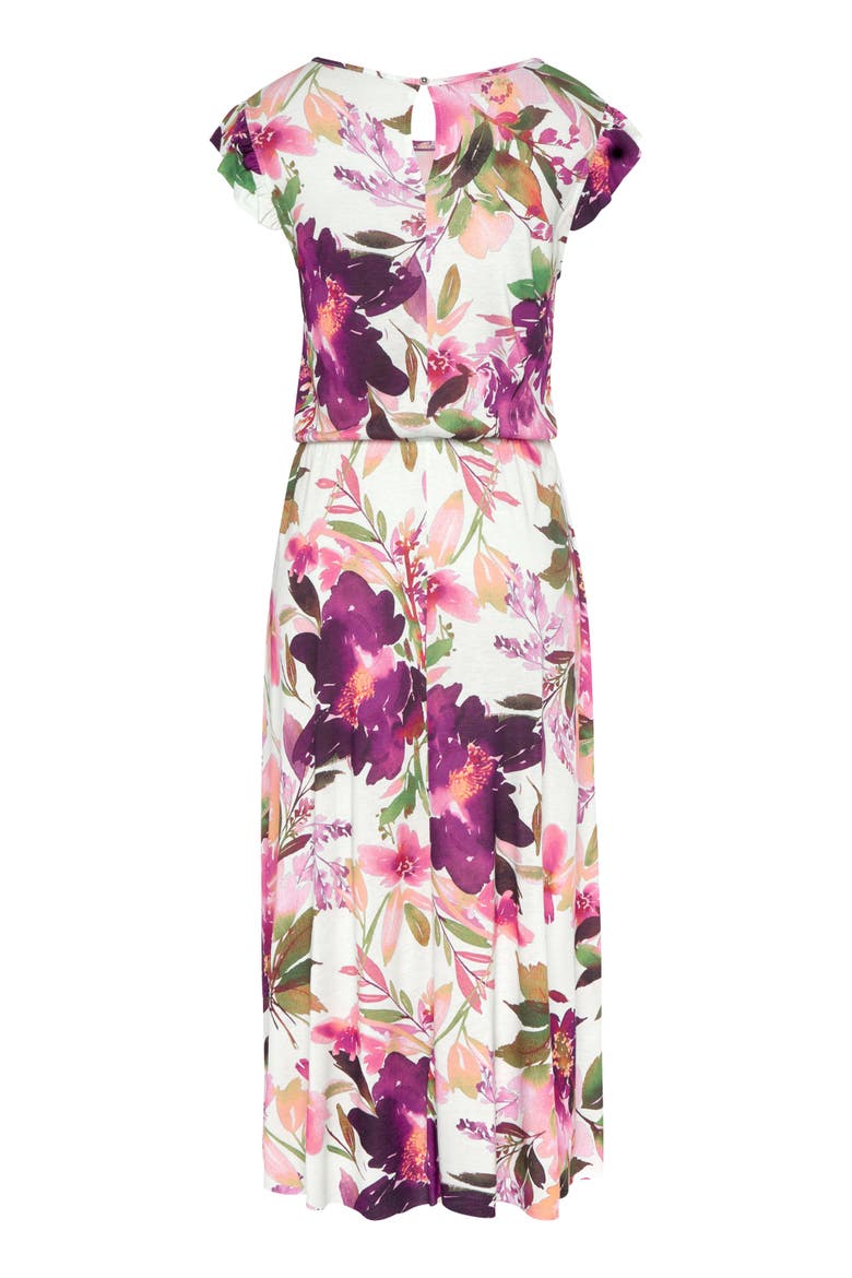 Flutter Sleeve Dress, Alternate, color, White Printed