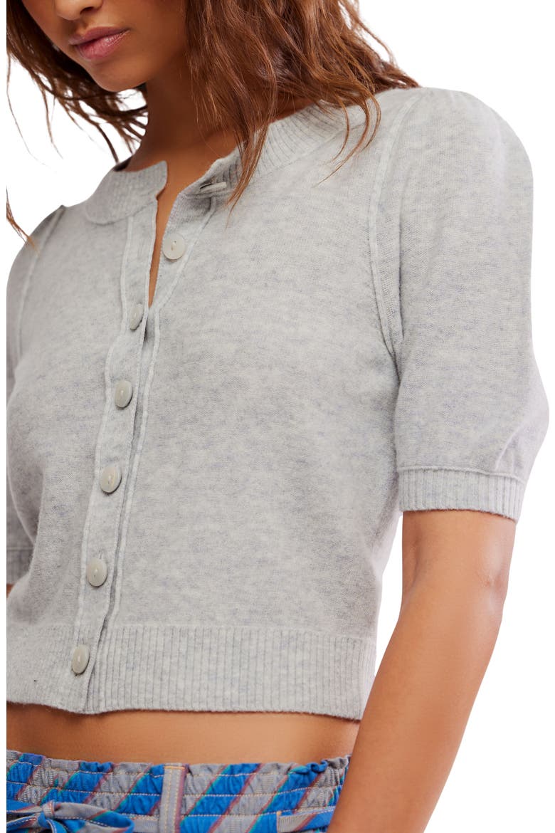 Isla Elbow Sleeve Wool & Cashmere Blend Cardigan, Alternate, color, MINERAL GREY