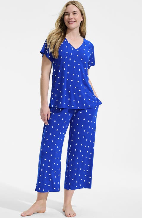 Cooling Pajama Set - Short Sleeve Top and Crop Pants