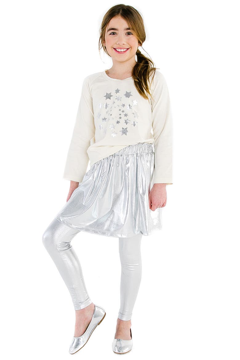 Silver Metallic Skirt, Alternate, color, SILVER