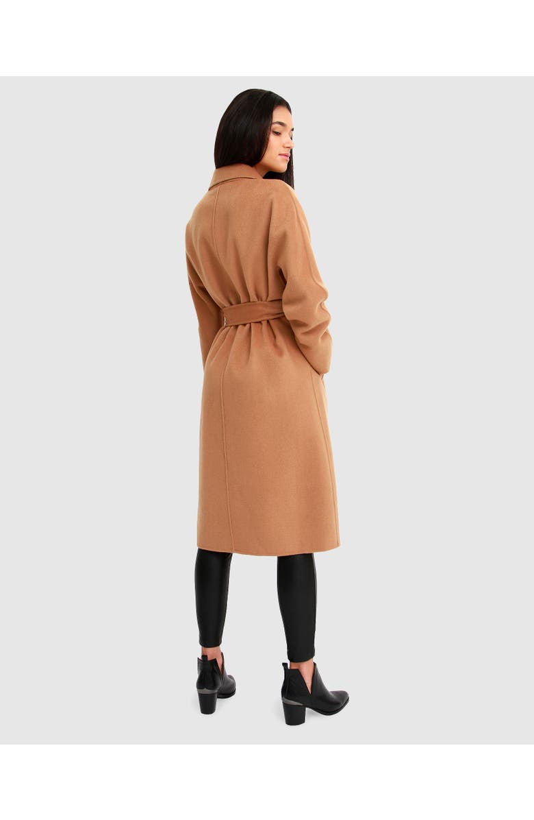 Belle & Bloom Boss Girl Double Breasted Lined Wool Coat, Alternate, color, Camel