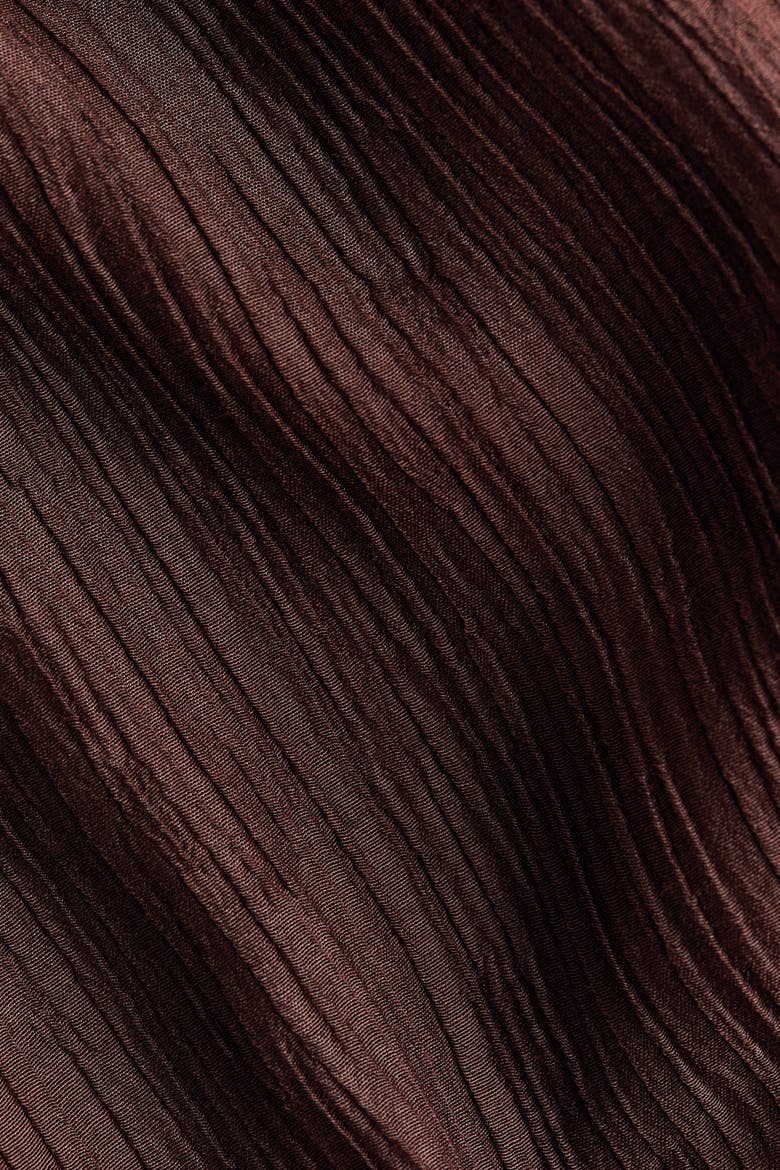 Flounced Crinkled Pants, Alternate, color, Dark brown