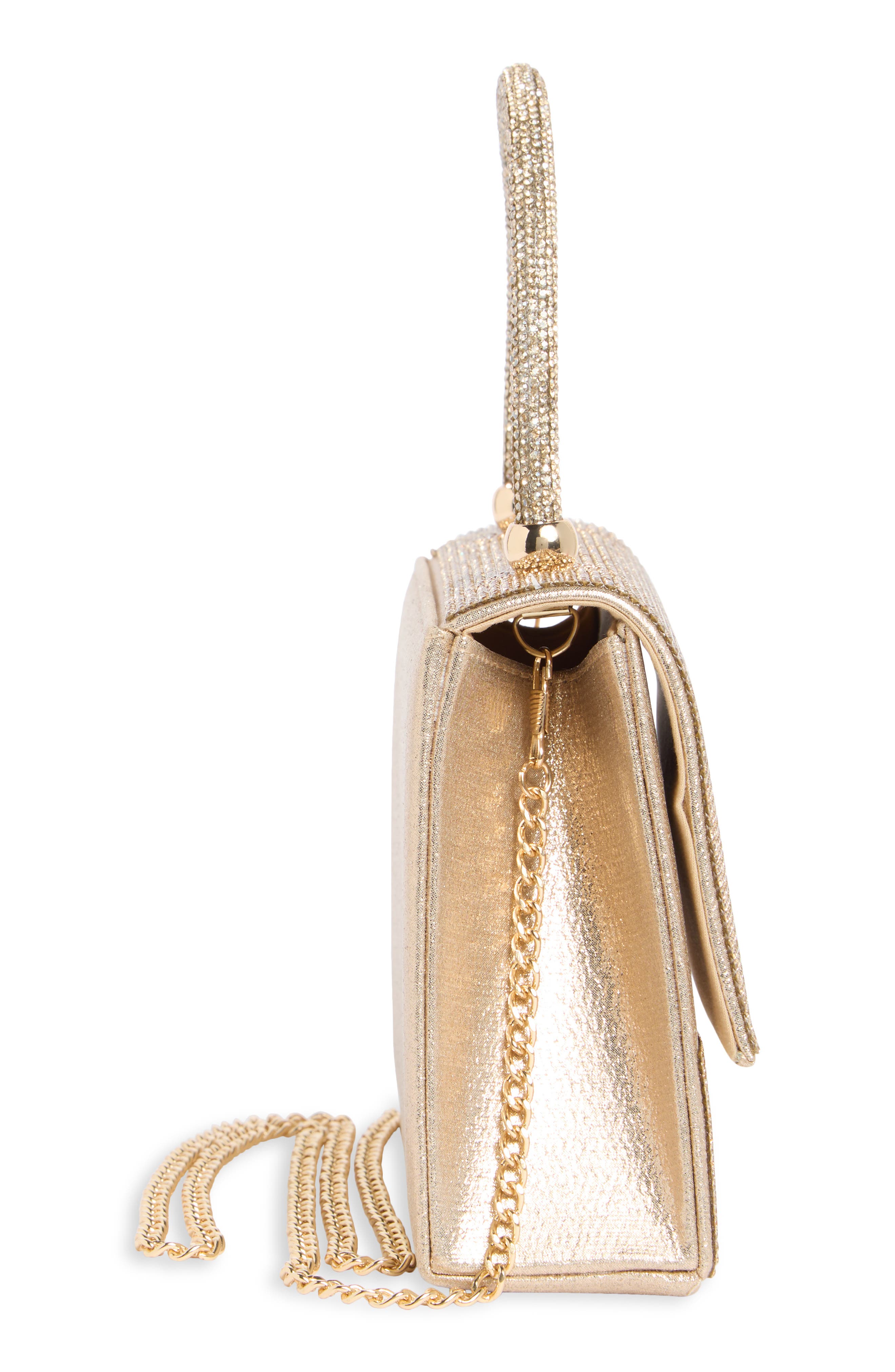 ALESSIA BIANCHI Pavé Crystal Clutch, Alternate, color, Champagne Gold