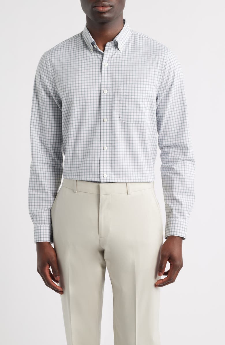 Nordstrom Payne Grid Check Button-Down Shirt, Main, color, White Payne Grid