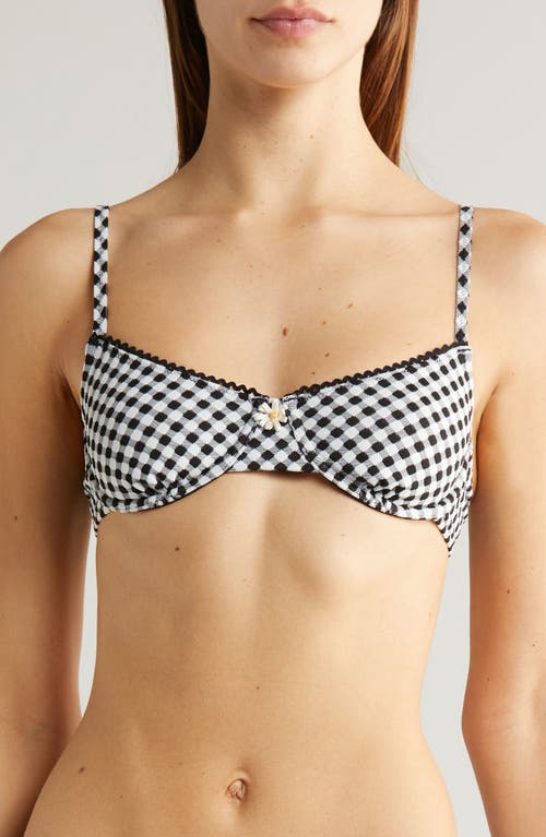 Solid & Striped The Daphne Bikini Top in Blackout X Marshmallow at Nordstrom, Size Small