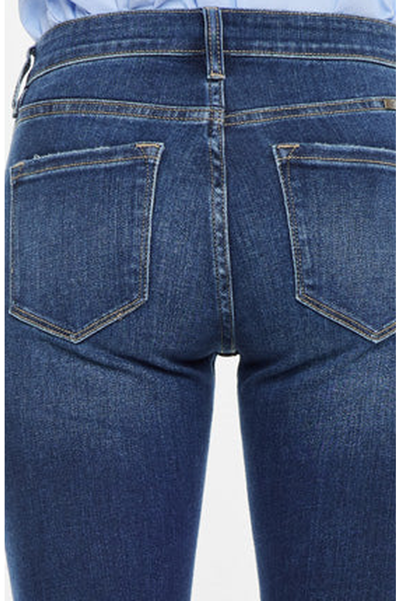Emely Essentials Mid Rise Slim Straight Leg Jeans, Alternate, color, Dark Wash
