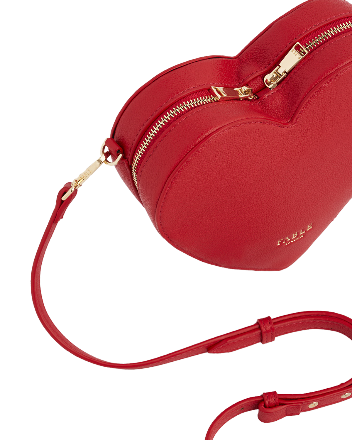 Fable England Penelope Heart Crossbody Purse, Alternate, color, Red