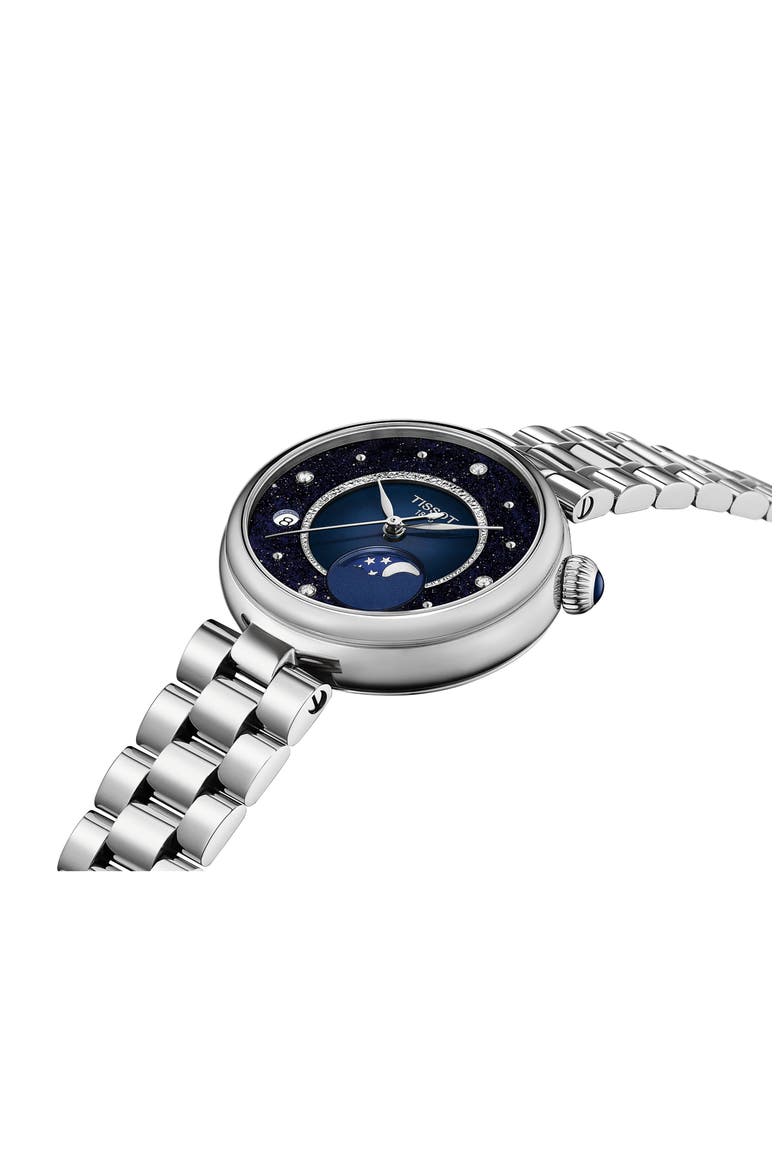 Bellissima Desir Moonphase Two-Tone Bracelet Watch, 36mm, Alternate, color, BLUE
