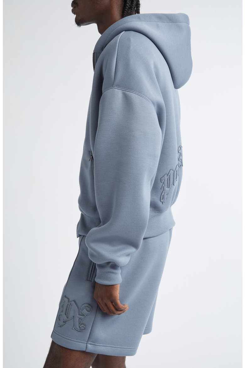 Logo Embroidered Scuba Knit Zip Hoodie, Alternate, color, GREY - GREY