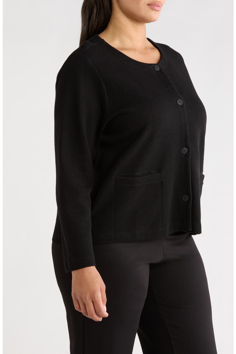 Button Front Organic Cotton Jacket, Alternate, color, BLACK