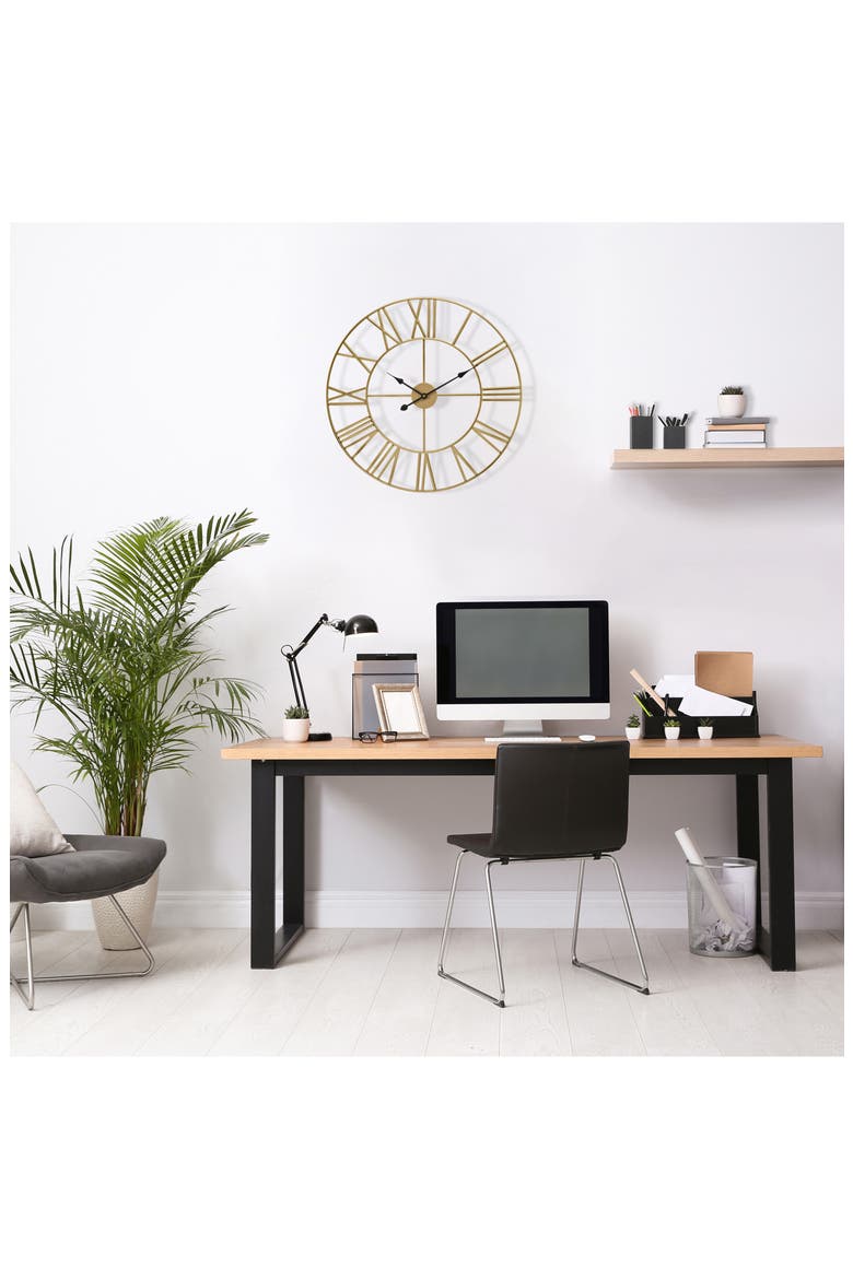 16 Inch Roman Numeral Wall Clock, Alternate, color, GOLD