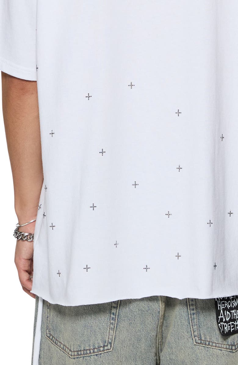 Ksubi Kplus Ekcess Oversize Embellished Cotton T-Shirt, Alternate, color, 