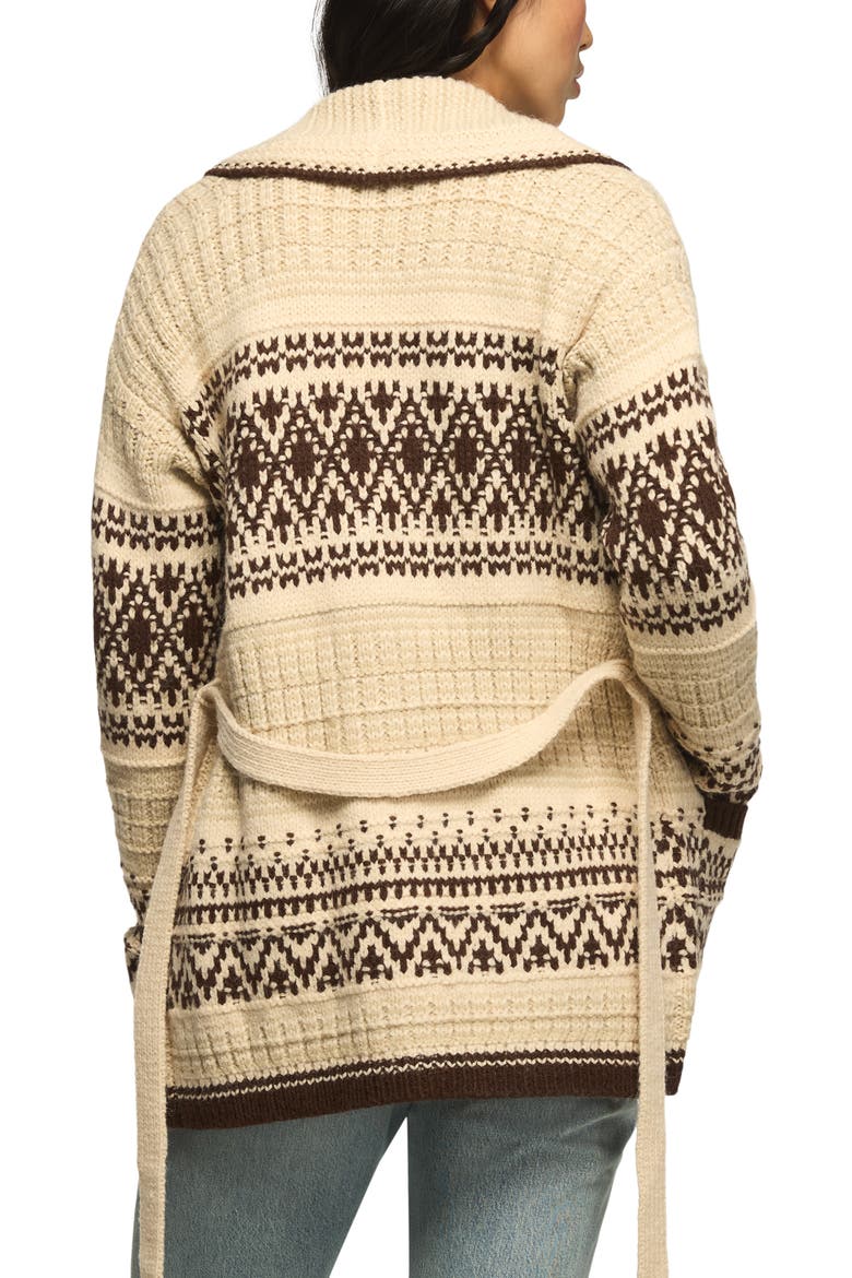 Shawl Collar Fair Isle Cardigan, Main, color, LIGHT OATMEAL HTR