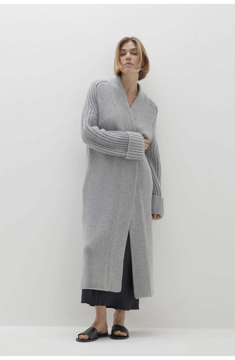 NAKED CASHMERE Lilyan Longline Cashmere Cardigan, Alternate, color, Shadow Heather
