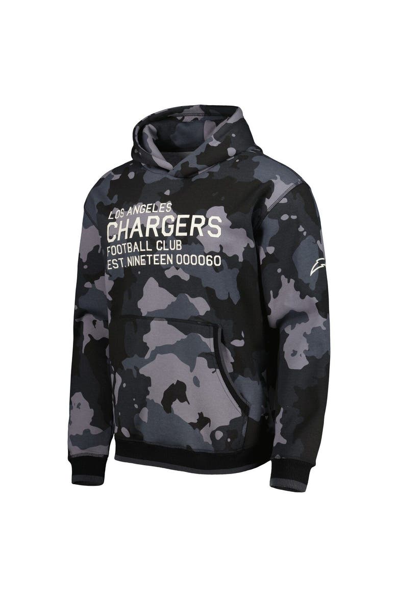 Men's The Wild Collective Black Los Angeles Chargers Camo Pullover Hoodie, Alternate, color, Black