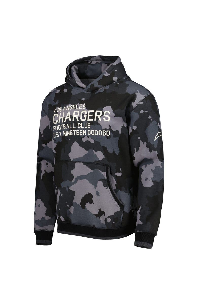THE WILD COLLECTIVE Men's The Wild Collective Black Los Angeles Chargers Camo Pullover Hoodie, Alternate, color, Black