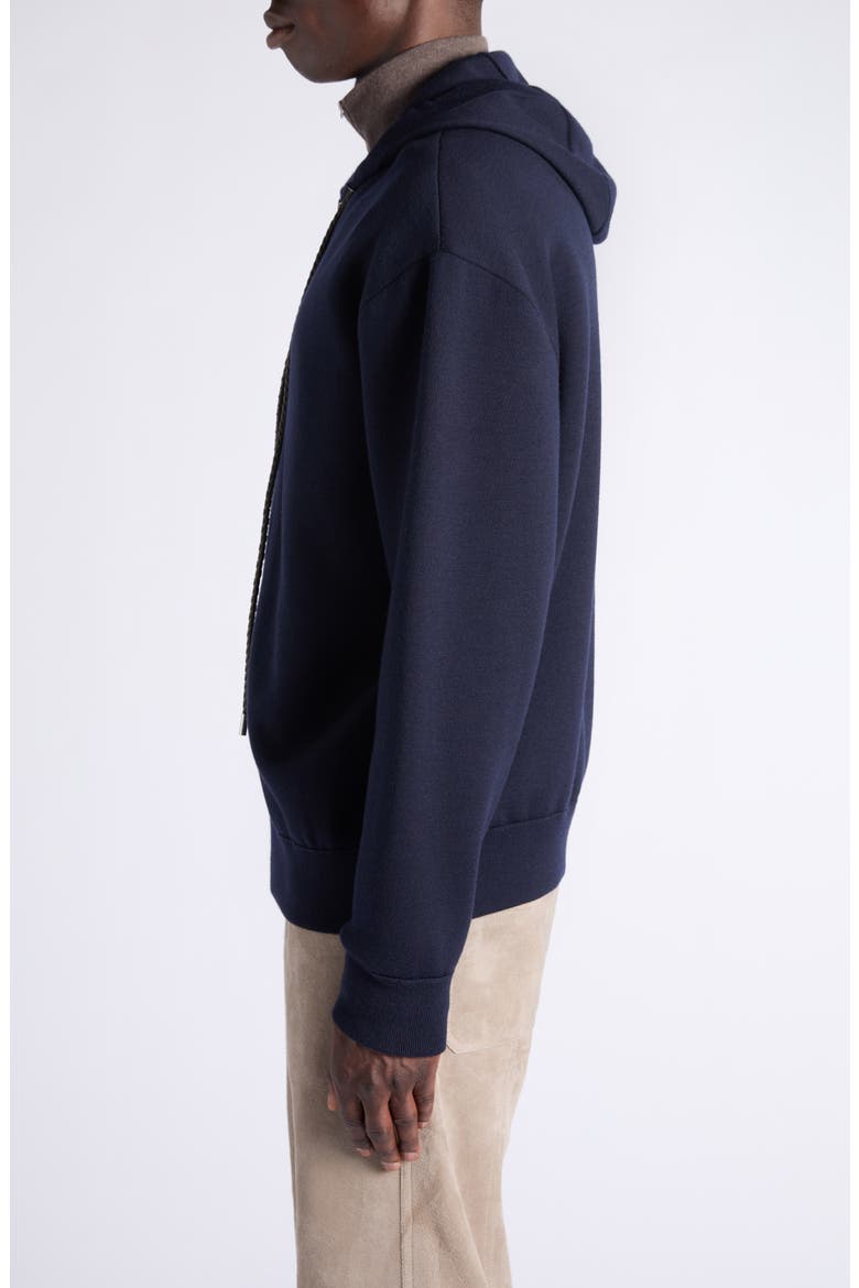 Oversize Double Knit Wool Zip Hoodie, Alternate, color, 4121 NAVY