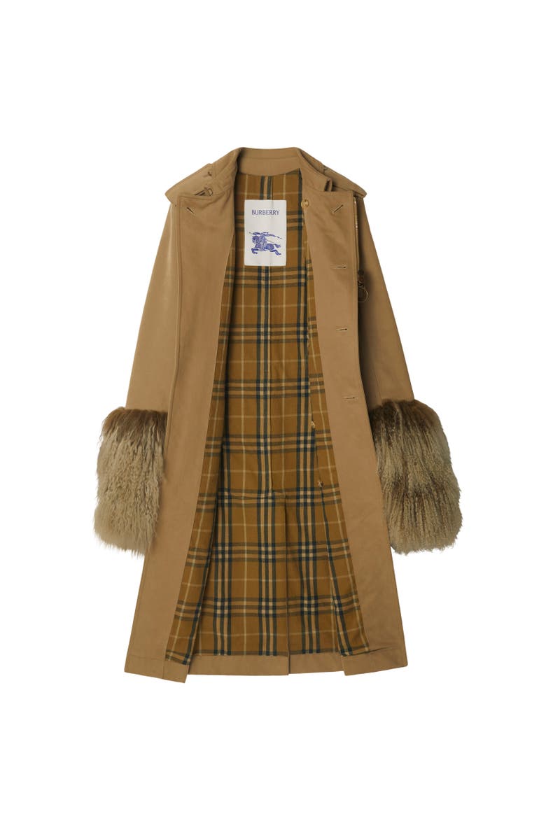 Burberry Long Cotton Nylon Trench Coat, Alternate, color, 