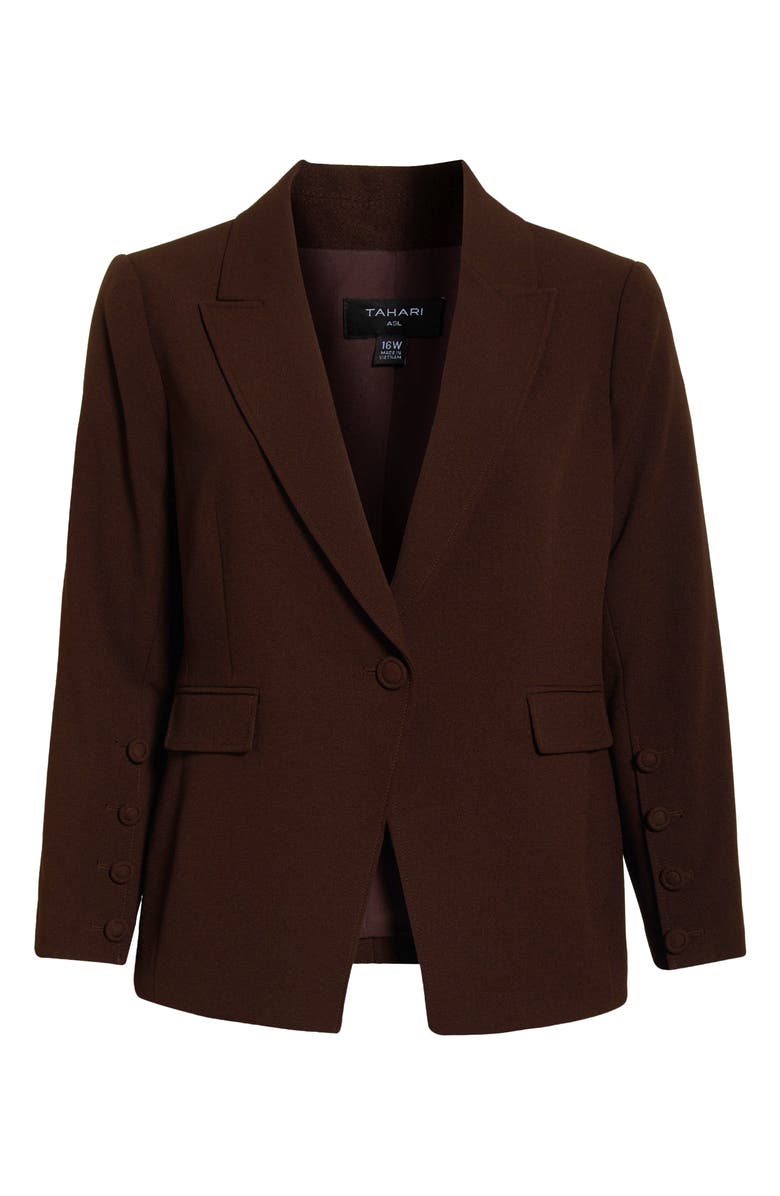 Tahari ASL One-Button Blazer, Alternate, color, Espresso