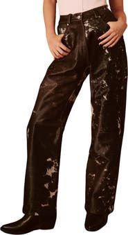 NASTY GAL Limited Cow Hide Leather Pants