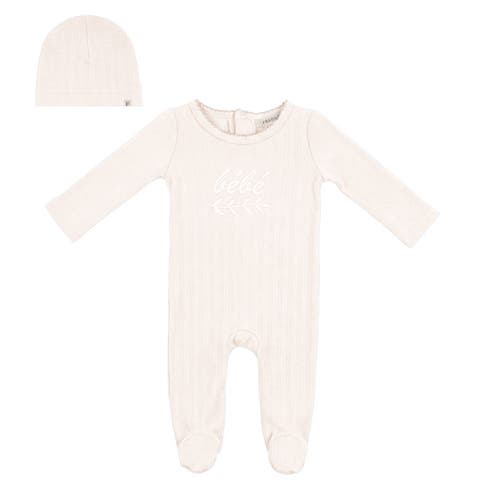 Lace Rib Romper with Matching Hat (Baby)
