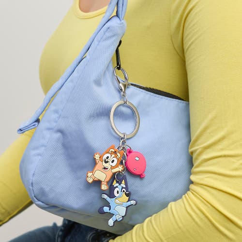 Bluey Layered Charm Keychain With Balloon Accent In Metallic