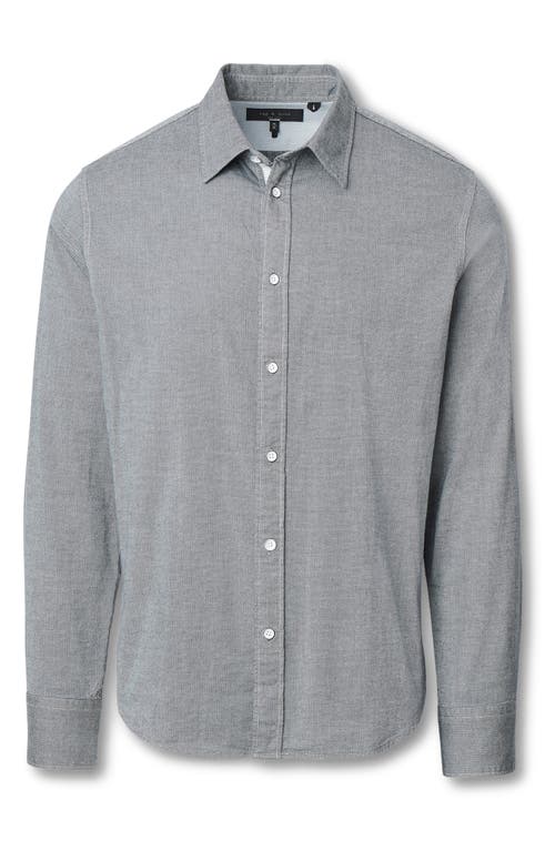 Rag & Bone Tomlin Cotton Dobby Button-up Shirt In Gray