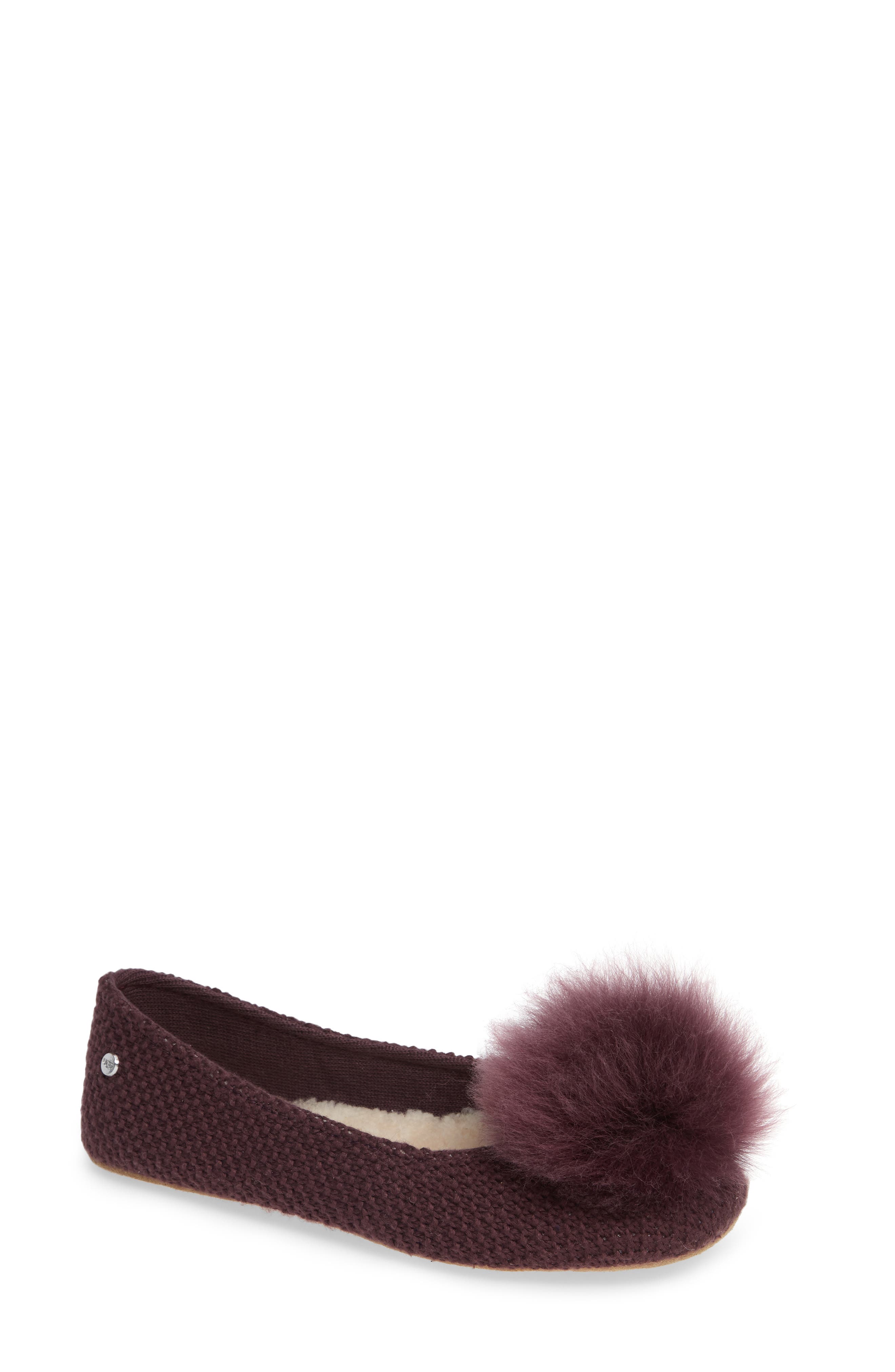 Andi Pompom Slipper, Main, color, PORT FABRIC