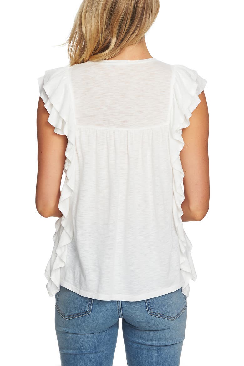 Ruffle Sleeve Tee, Alternate, color, SOFT ECRU