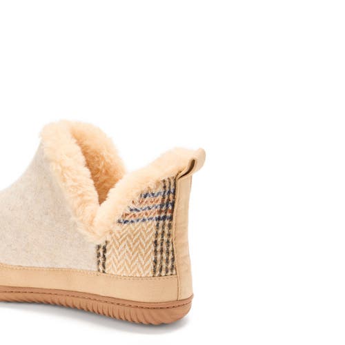 Dearfoams Felted And Plaid Boot Slipper In Brown