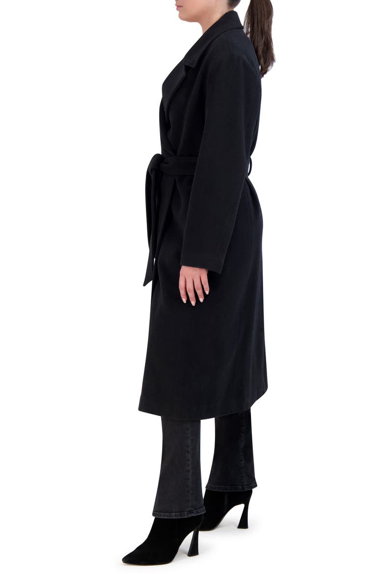 Slick Wool Blend Coat, Alternate, color, BLACK
