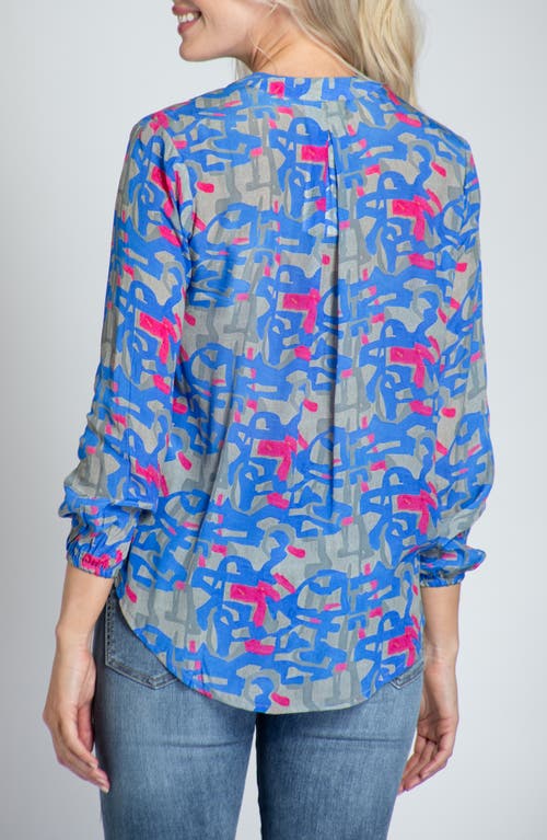 APNY APNY PRINT TASSEL SURPLICE CHIFFON TOP