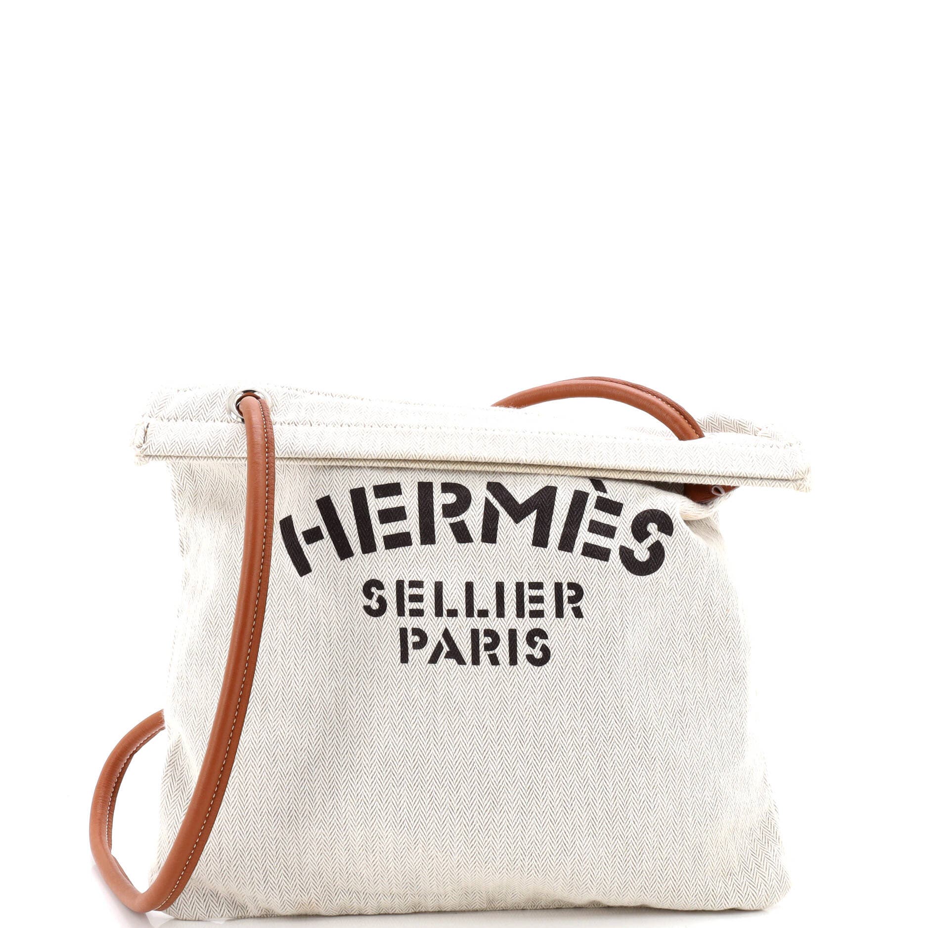 Pre-Owned Hermes Aline Bag Toile MM, Main, color, Ecru
