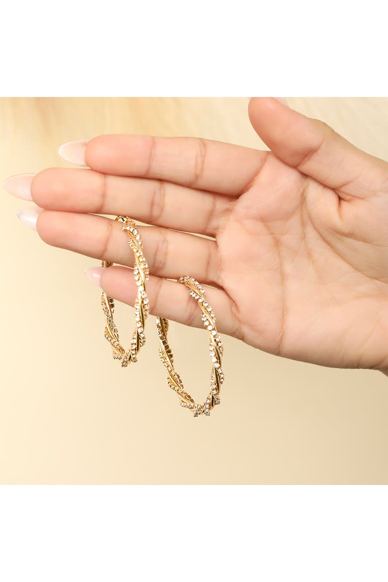 Spiral Hoop Gold-Tone Twisted Earrings, Alternate, color, Gold