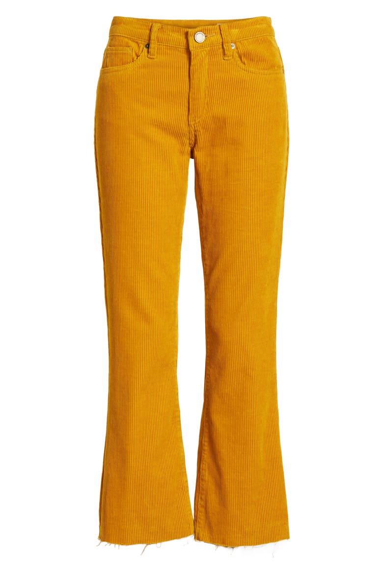 Corduroy Crop Flare Pants, Alternate, color, MARIGOLD