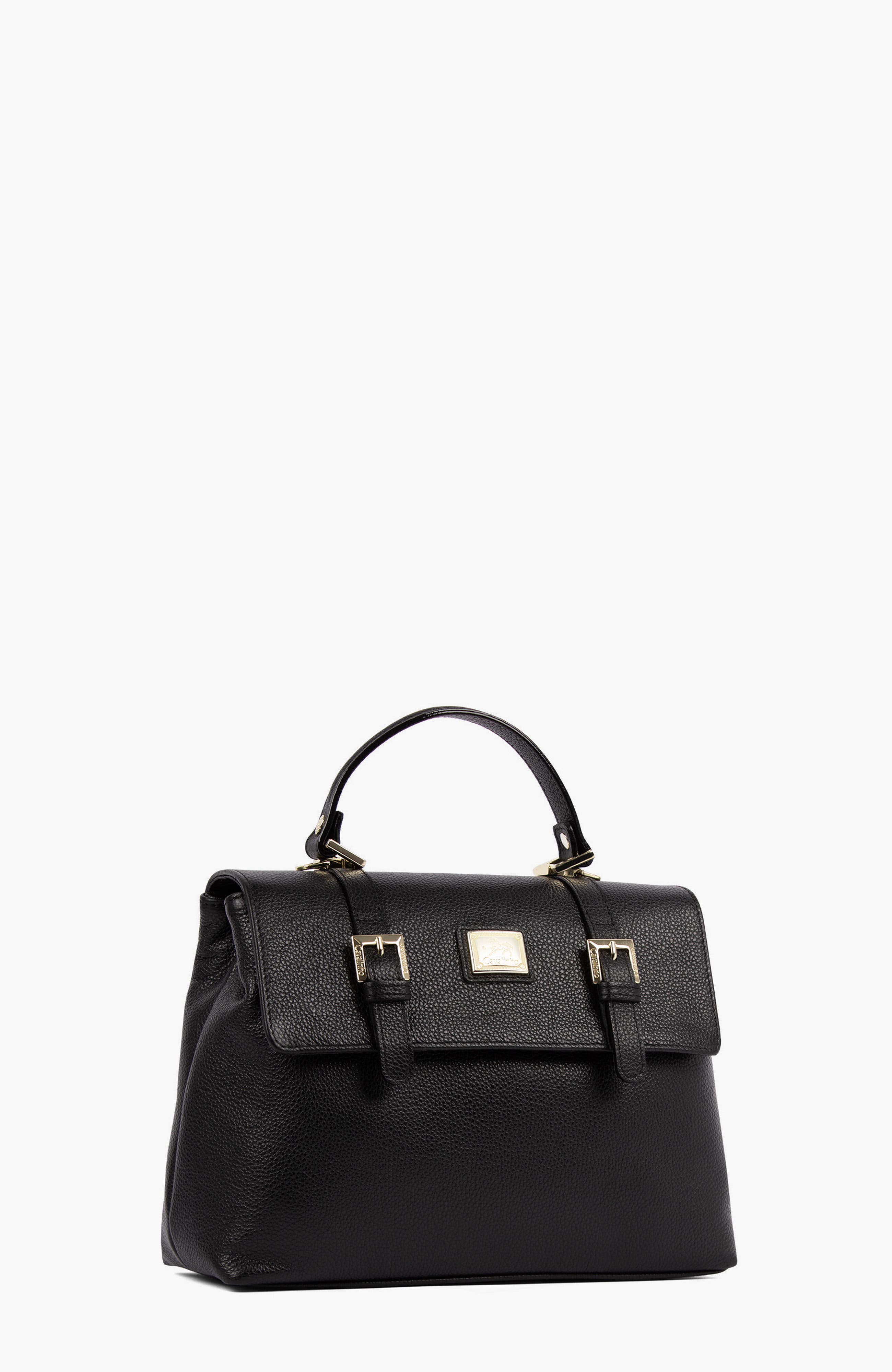 Muse Pebbled Leather Handbag 508, Alternate, color, Black