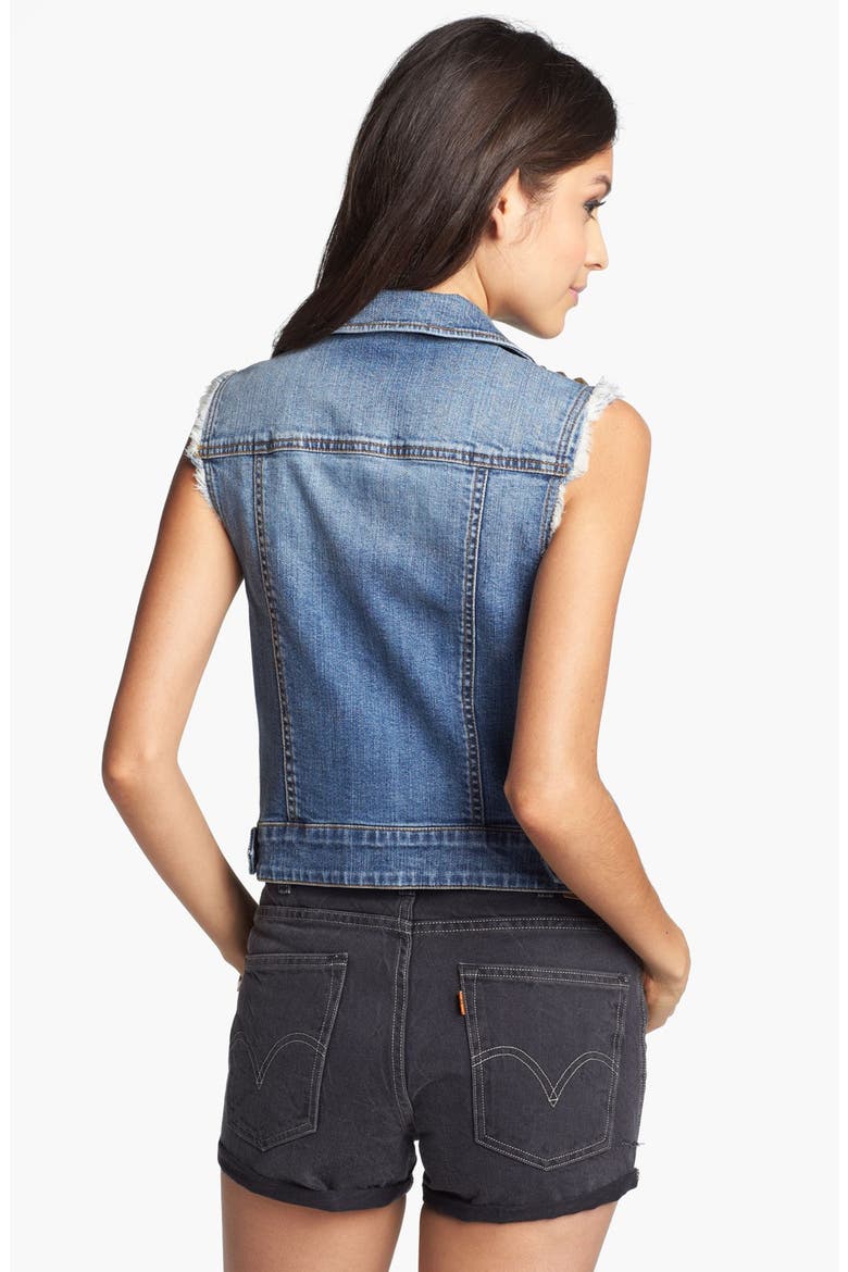 Studded Denim Vest, Alternate, color, RUGGED BLUE