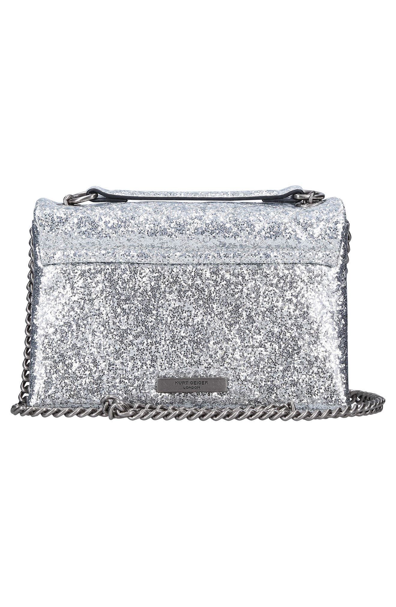 Kensington Glitter Crossbody Bag, Alternate, color, SILVER