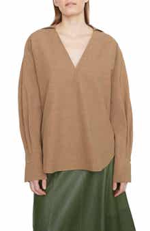 Vince V-Neck Popover Blouse