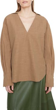 Vince V-Neck Popover Blouse