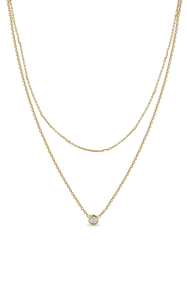 Zoë Chicco Double Chain Necklace, Main, color, 