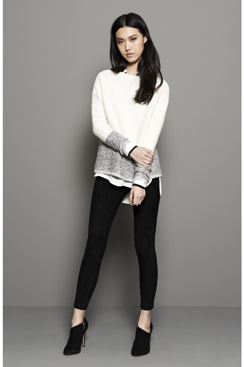 'Square' Boatneck Sweater, Alternate, color, NAVY/ BLACK
