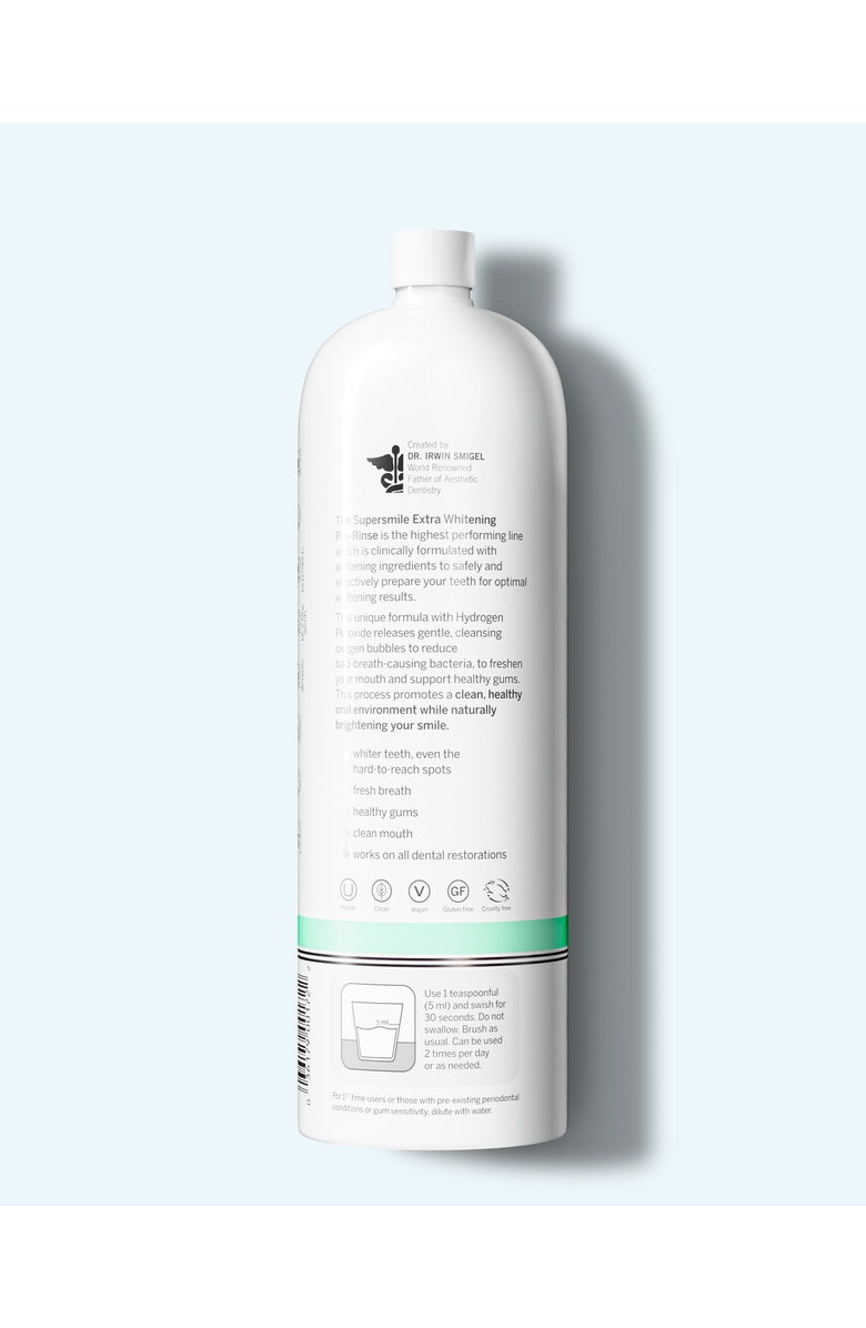 Supersmile Professional Extra Whitening Pre-Rinse 16oz - Triple Mint, Alternate, color, White